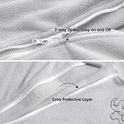 Vista 5 de PHF Saco de dormir cálido de microforro polar para bebé de 0 a 6 meses, manta suave para bebé, sacos de dormir con cremallera de 2 vías, paquete