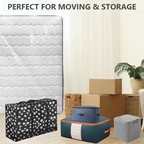 Vista 6 de Plastic Mattress Bag for Moving Storage, Mattress Protector Cover ,Mattress Bag for Disposal (King)