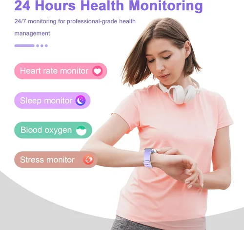 Vista 5 de TORJALPH Reloj inteligente para hombres y mujeres, compatible con iPhone, Samsung, teléfono Android, pantalla táctil completa de 1.69 pulgadas