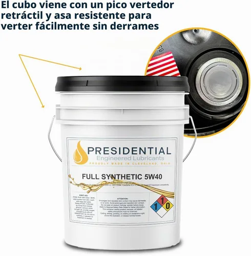 Vista 5 de Presidential Aceite sintético completo 5W40 (5 galones)