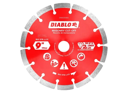 Vista 5 de Disco de corte segmentado de diamante Diablo para mampostería, hormigón, ladrillo y bloque - Diámetro de 4", Kerf de 2.2mm, 15250 RPM máx.