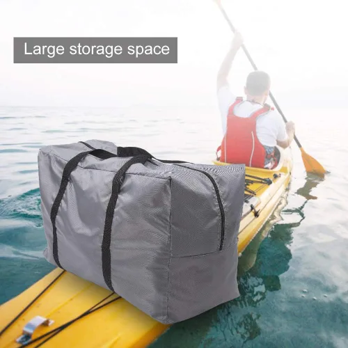 Vista 7 de so - Bolsa de transporte plegable grande, multifuncional, para kayak, barco, canoa, mar, pesca, rafting, natación, campamento (gris)