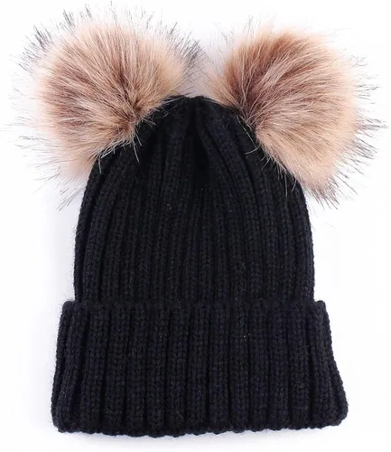 Vista 7 de oenbopo 2PCS Parent-Child Hat Winter Warmer Baby HatWomen Hat Mother Baby Knit Hat Beanie Winter Warm Crochet Cap