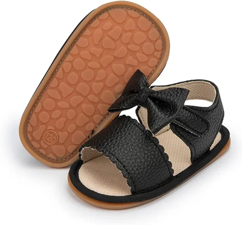 Vista 94 de Meckior Sandalias de verano con punta abierta y suave de piel sintética para bebés y niñas pequeñas