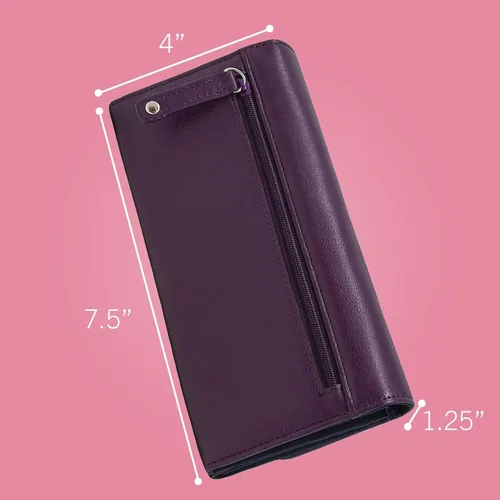 Vista 2 de Nautica Money Manager RFID - Cartera delgada y pequeña para mujer - Porta tarjetas de crédito con monedero y cartera con cremallera, organizador