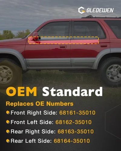 Vista 4 de Cinta de sellado para ventana, compatible con Toyota 4Runner de 4 puertas 1996-2002, juego de cinturón de sellado de moldura de ventana