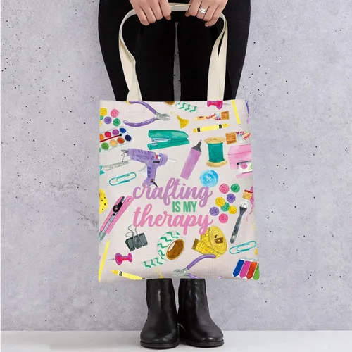 Vista 6 de WZMPA Kit de supervivencia para manualidades, regalos para manualidades, álbumes de recortes, maquillaje, cremallera, bolsa de mercancía, Terapia