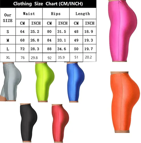 Vista 8 de Lbaatta Pantalones de ciclismo, pantalones de yoga, pantalones cortos deportivos sexy, pantalones cortos de nailon elástico de tela para mujer
