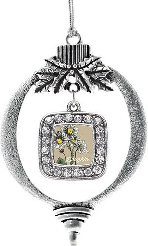 Vista 240 de Inspired Silver - Bon Voyage Cruise Ship Charm Ornamento – Adornos navideños cuadrados de plata con joyas de circonita cúbica