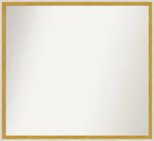 Vista 338 de Amanti Art Espejo de baño blanco para sobre el fregadero, 22 x 45 pulgadas, espejo de tocador rectangular blanco Lucie, marco de madera moderno