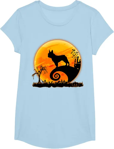 Vista 15 de Camiseta divertida de disfraz de Halloween para perro y luna de Bulldog francés, Negro, S