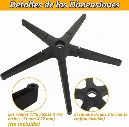Vista 3 de YAYODS Piezas de repuesto para base de silla de oficina, resistentes, 2500 libras, base de silla de escritorio de 28 pulgadas, reemplazo universal