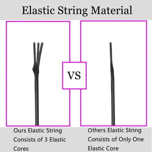 Vista 3 de Cuerda elástica para pulseras, 1 mm x 100,6 metros de cordón elástico resistente para hacer joyas, collares, cuentas - Negro