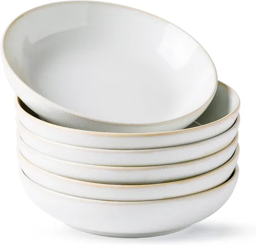 Vista 13 de AmorArc Juego de 4 cuencos grandes de cerámica para pasta de 8.5 pulgadas, cuencos de cerámica de 36 onzas para cocina, cuencos anchos para pasta