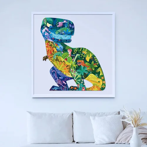 Vista 8 de TOI Rompecabezas de piso de dinosaurio para niños de 6 a 8 años, rompecabezas con forma de animal de 158 piezas, rompecabezas de dinosaurio