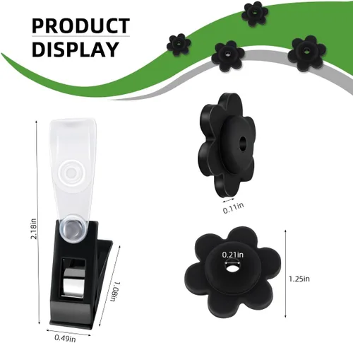 Vista 2 de Tapones de goma para bandera de jardín y tigre, paquete de 10 piezas, topes de goma, clips antiviento para banderas de jardín, tapón y clip