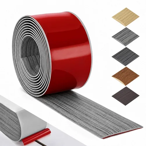 Vista 27 de Bnell Tira de Transición de Piso Autoadhesiva de Vinilo Laminado Tira Cubierta de Piso de 3" Tira Divisora Plana de Piso para Unir Espacios de Piso