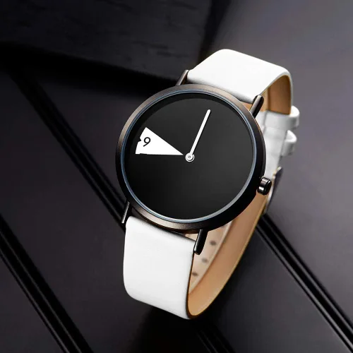 Vista 4 de SHENGKE Women Minimalist Watch Ultra Thin Leather Strap Fashion Creative Waterproof Watch