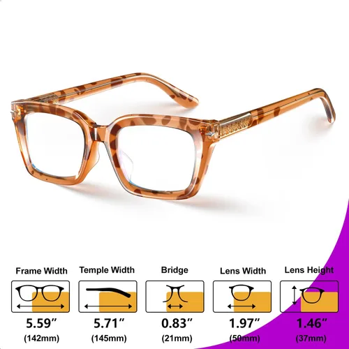 Vista 7 de VISOONE Progressive Multifocal Reading Glasses Spring Hinge Blue Light Blocking for Women and Men readers YALE Tortuga de coco