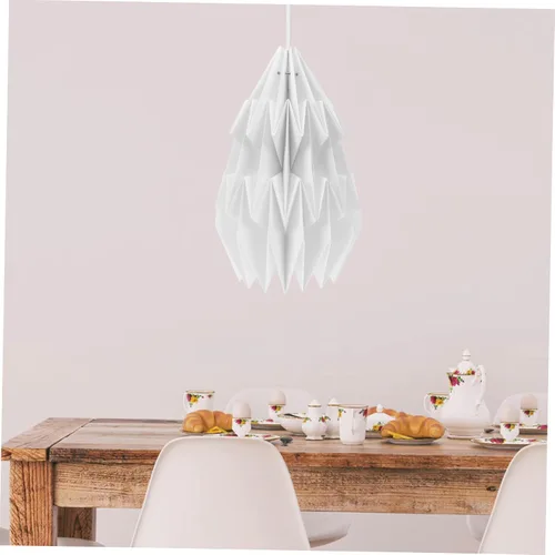 Vista 4 de Nórdico Simple diseño origami papel cubierta de luz pantalla hogar accesorio decorativo