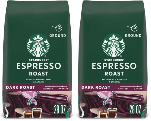 Vista 53 de Starbucks Café de tierra asado oscuro asado francés, bolsa de 28 onzas Café molido 100% arábigo; tostado francés tostado oscuro; 1 bolsa, 28 onzas