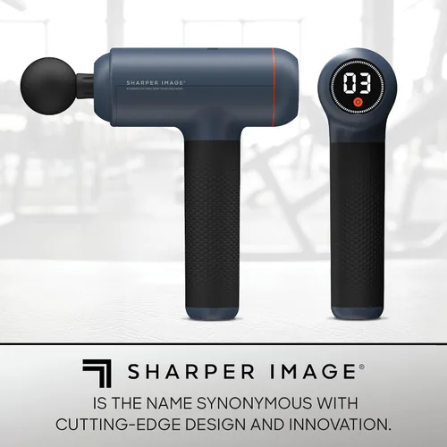 Vista 6 de Sharper Image Powerboost Max - Pistola de masaje de tejido profundo con accesorio de doble temperatura caliente y fría
