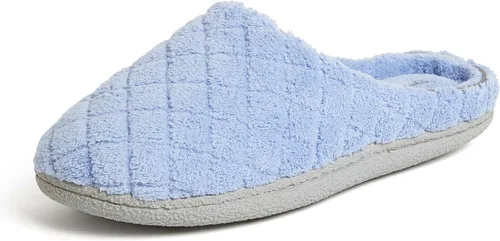 Vista 20 de Dearfoams - Pantuflas de espuma viscoelástica para mujer Leslie Terry con anchos amplios para interiores Paradise Pink Terry