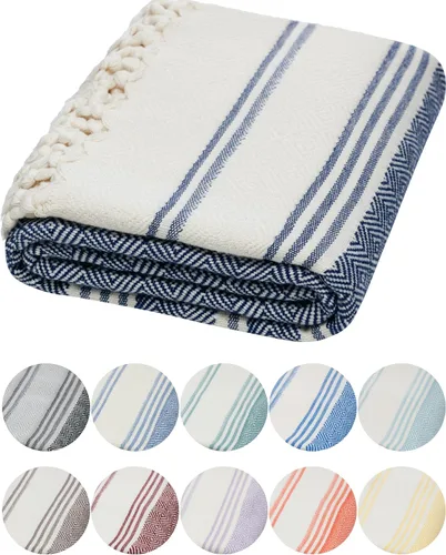 Vista 27 de DEMMEX Organic Diamond - Toalla turca de baño y playa 100% algodón turco certificado Oeko-TEX, ultra suave, de secado rápido, ligera, compacta