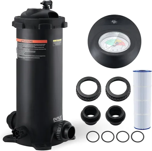 Vista 22 de VEVOR Depósito de filtro de piscina Pro 2026 y elemento para piscinas sobre el suelo y enterradas, sistema limpiador grande de 520-525 pies