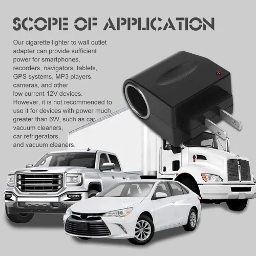 Vista 7 de Convertidor de CA a CC, Adaptador de Encendedor de Cigarrillos a Enchufe de Pared, Accesorios para Coche para Transformador de Suministro