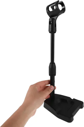 Vista 4 de Beaupretty Adjustable Rotation Table Top Mic Stand Clamp with U-shaped Holder Sturdy Metal Desktop Microphone Stand for Gaming Singing Professional