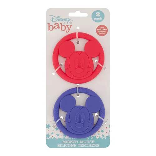 Vista 2 de Cudlie Disney - Juego de mordedores de silicona para bebés, mordedores de grado alimenticio y sin BPA para bebés de 6 a 12 meses, paquete de 2