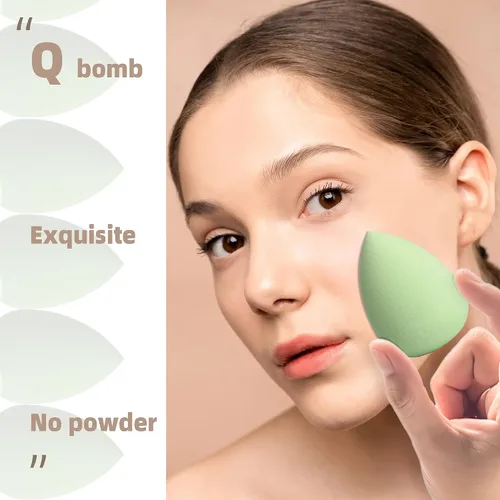 Vista 4 de COSTICA - Juego de esponjas de maquillaje, esponja de belleza, licuadora de maquillaje impecable para líquidos, multicolor, 4 piezas, serie