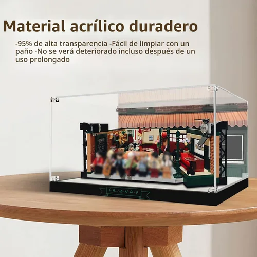 Vista 12 de Vitrina acrílica para Lego Ideas 21319 Central Perk, caja decorativa personalizada para el modelo de bloque de amigos, placa de acrílico