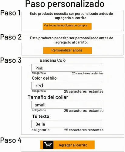 Vista 5 de Bandana personalizada para perro bordada con nombre personalizado, bufanda de algodón transpirable para cachorros con babero ajustable XS S M L