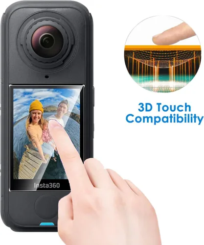 Vista 4 de Paquete de 2 protectores de pantalla de aire compatibles con Insta360 X4, película LCD de vidrio templado 9H, resistente a los arañazos HD