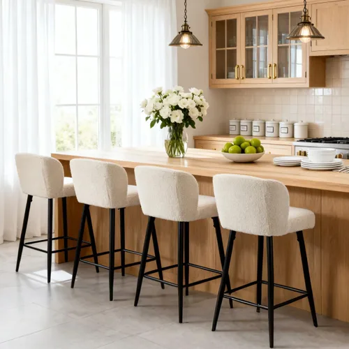 Vista 12 de RIVOVA Taburetes de bar de 26 pulgadas de altura de mostrador con respaldo, juego de 2 taburetes de bar modernos para encimera de cocina, taburetes