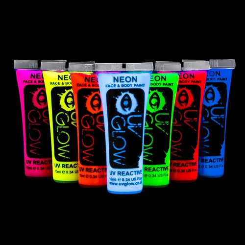 Vista 9 de Blacklight - Pintura facial y corporal de 0.34 onzas, fluorescente neón (0.34 onzas líquidas (paquete de 4))