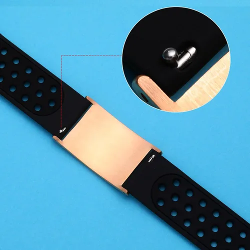 Vista 9 de Pulsera de alerta médica personalizada para mujeres y hombres, pulseras de identificación médica deportiva de silicona con grabado gratuito, pulsera