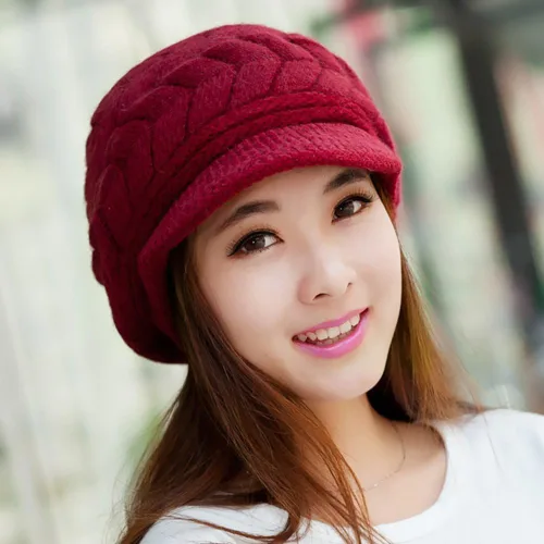 Vista 5 de YSense Wear Paquete de 2 gorros de punto para mujer con visera