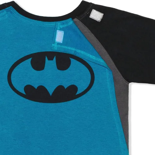 Vista 4 de WARNER BROS Boy's Raglan Superman Tee with Detachable Superhero Cape Dark Gray