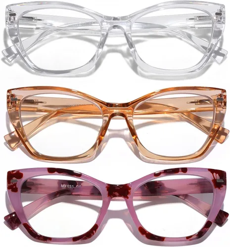 Vista 10 de AQWANO Cat Eye Reading Glasses Women - Blue light block Computer Readers Eyeglasses