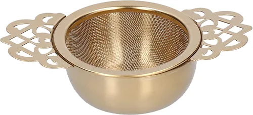 Vista 5 de Colador de té de acero inoxidable, filtros de malla fina más empinados con asas dobles, colgar en teteras, tazas, tazas para remojar té y café