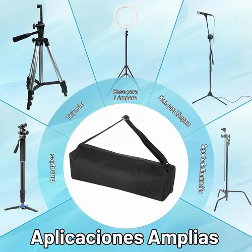 Vista 5 de PATIKIL Funda para trípode, bolsa de transporte acolchada de nailon negro con asas, 13.8 in