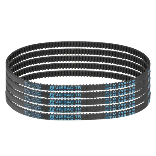 Vista 48 de uxcell 5 piezas HTD-3M Correa de distribución de goma 48 dientes, 144 mm de paso, 6 mm de ancho x 2,4 mm de altura, Correa de polea de distribución