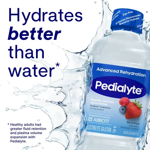 Vista 6 de Pedialyte AdvancedCare Plus Bebida con electrolitos, Berry Frost, 1 litro