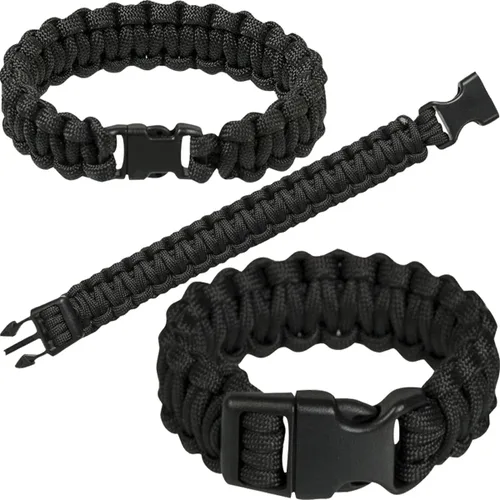 Vista 2 de Mil-Tec Muñequera Paracord 0.591 in Negro