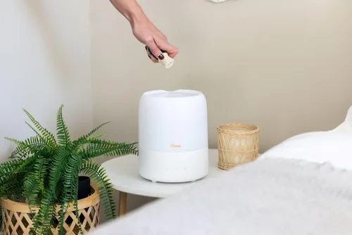 Vista 9 de Crane Top Fill - Mini humidificador para dormitorio y guardería, difusor de aceite esencial 3 en 1, luz para dormir, 0.5 galones, humidificador