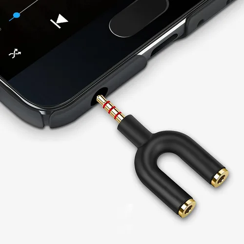 Vista 7 de HIEbee - Adaptador divisor de auriculares 2 en 1 de 0.138 in (micrófono + audio) hembra a macho y macho a hembra, cable en Y compatible con PS4