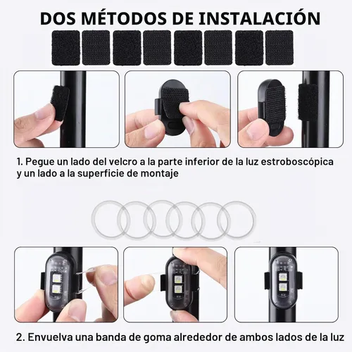 Vista 8 de 8PCS Luces Estroboscópicas LED Inalámbricas, Halloween 8 Colores Luces Estroboscópicas Inalámbricas con Control Remoto, IP65 Impermeable Recargable